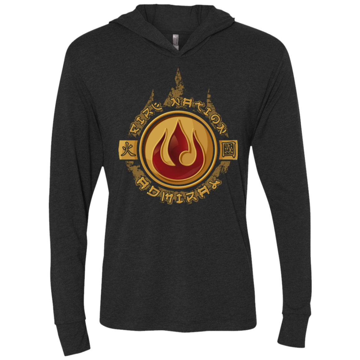 Fire Nation Admiral Triblend Long Sleeve Hoodie Tee