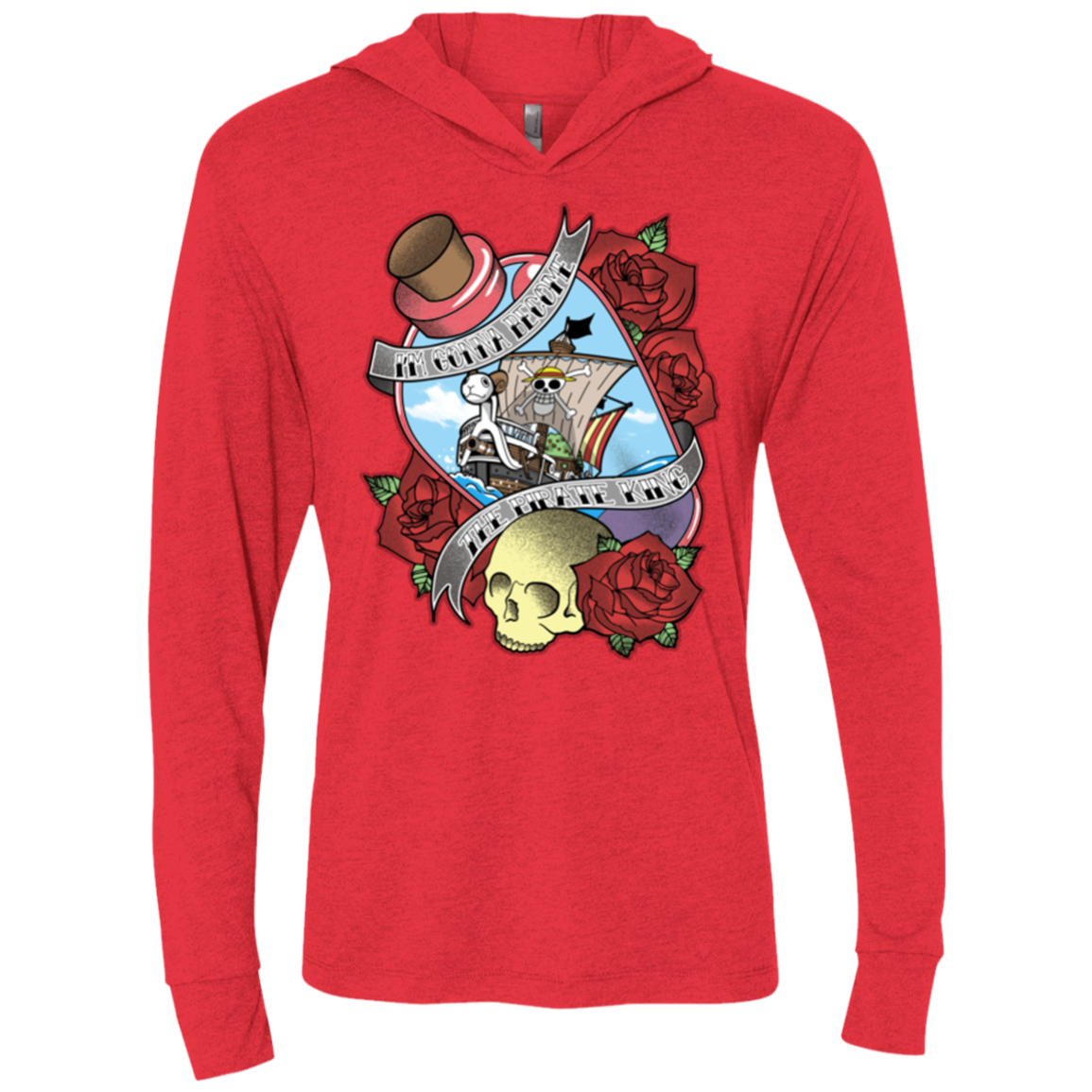 The Pirate King Triblend Long Sleeve Hoodie Tee