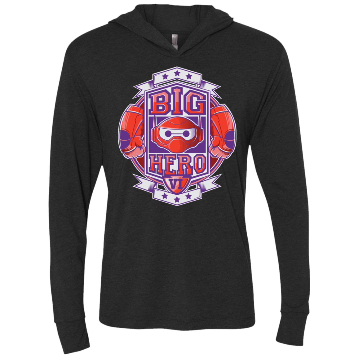 BIG HERO VI BOXING Triblend Long Sleeve Hoodie Tee