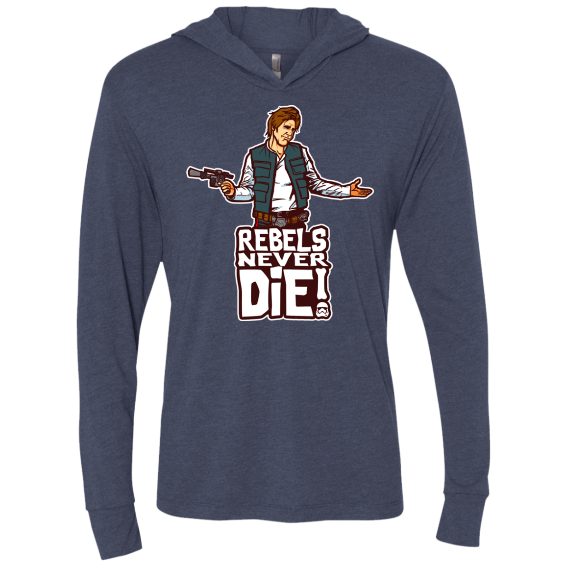 Rebels Never Die Triblend Long Sleeve Hoodie Tee