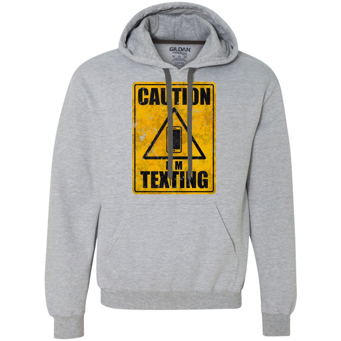 Caution I'm Texting Premium Fleece Hoodie