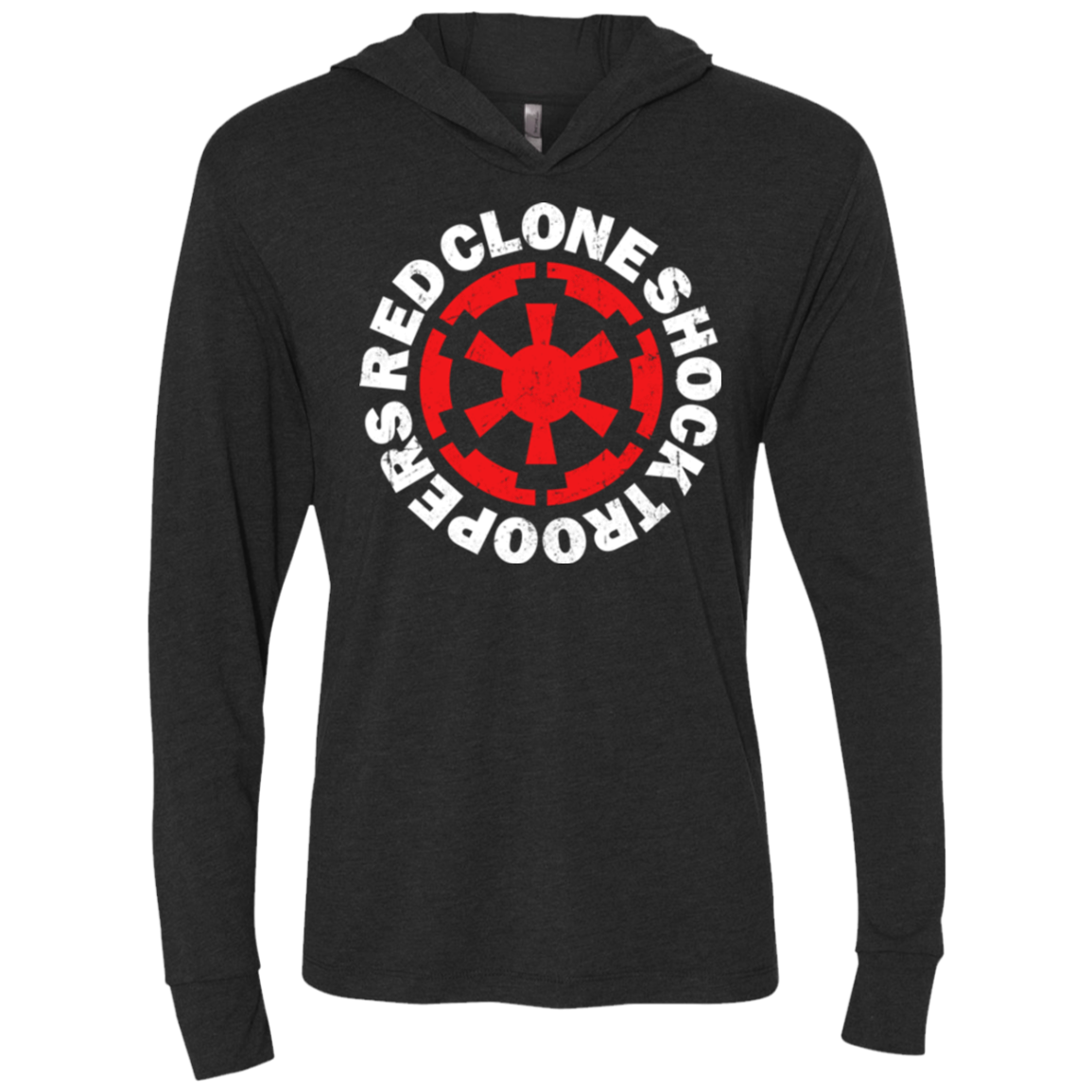 Red Clone Triblend Long Sleeve Hoodie Tee