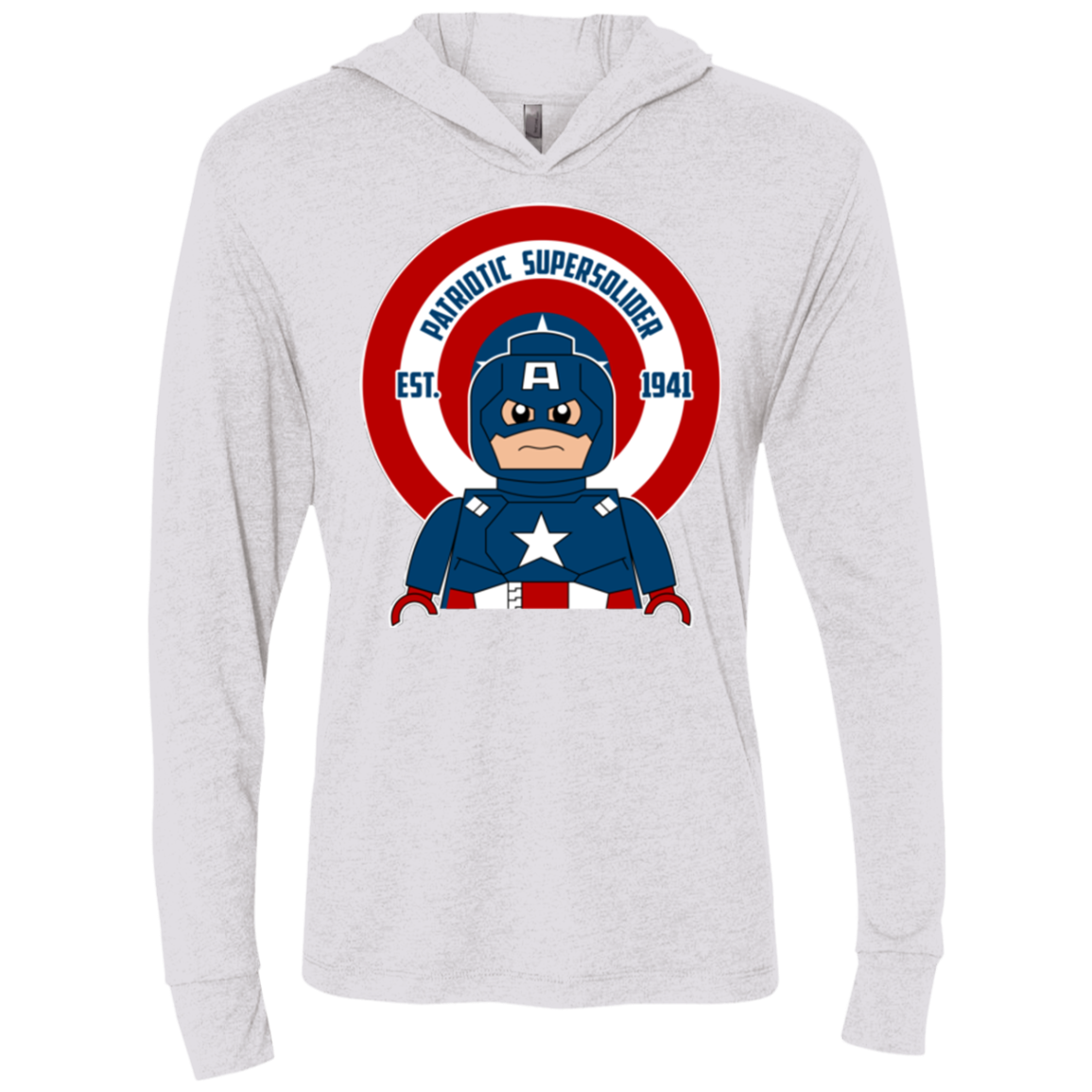 Patriotic Supersoldier Triblend Long Sleeve Hoodie Tee