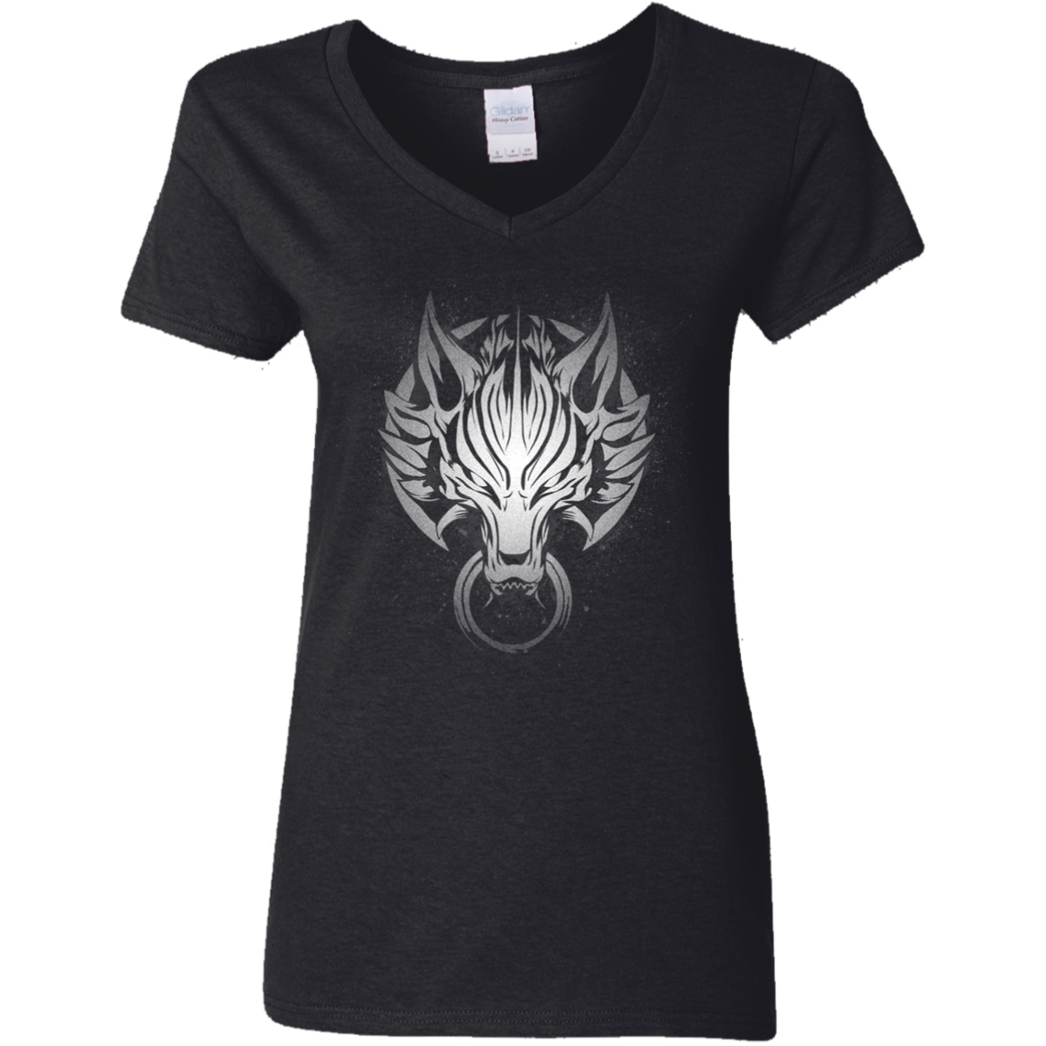 Cloudy Wolf Women's V-Neck T-Shirt