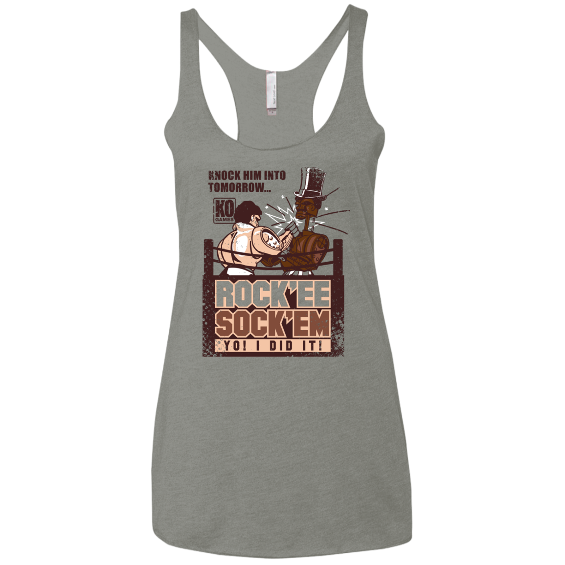 Rockee Sockem Women's Triblend Racerback Tank