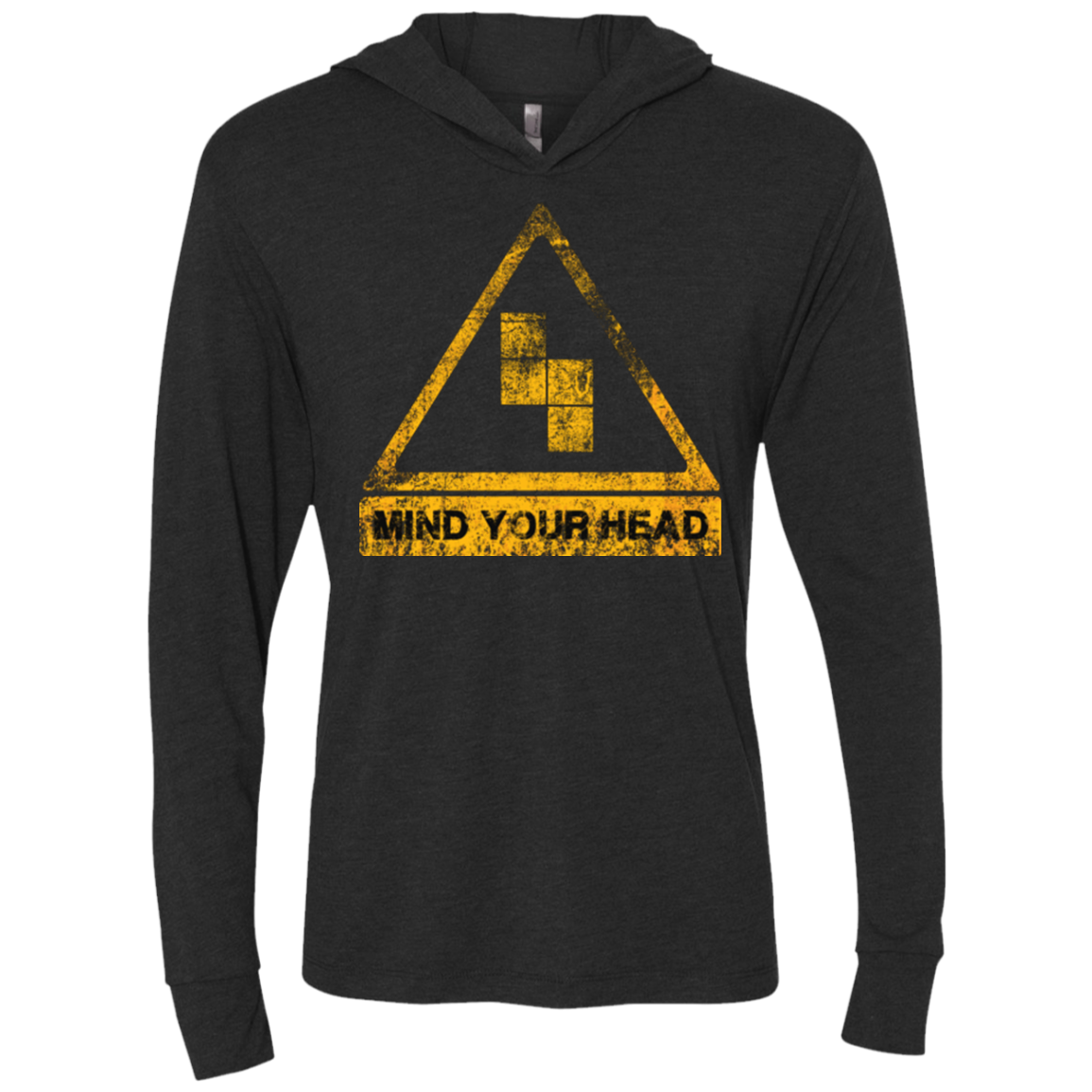 MIND YOUR HEAD Triblend Long Sleeve Hoodie Tee