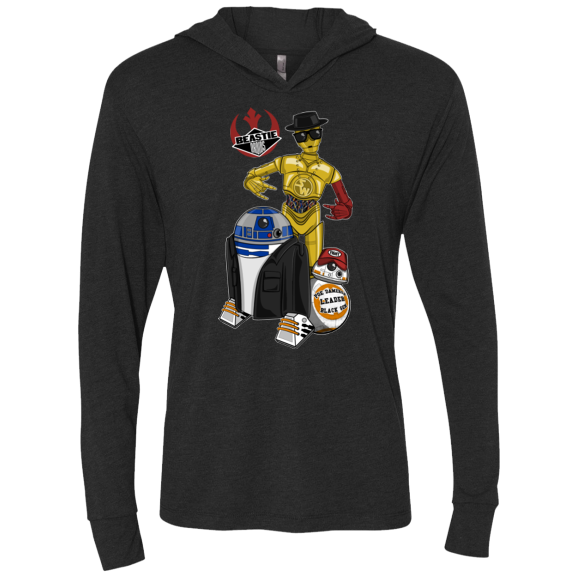 The Beastie Droids Triblend Long Sleeve Hoodie Tee