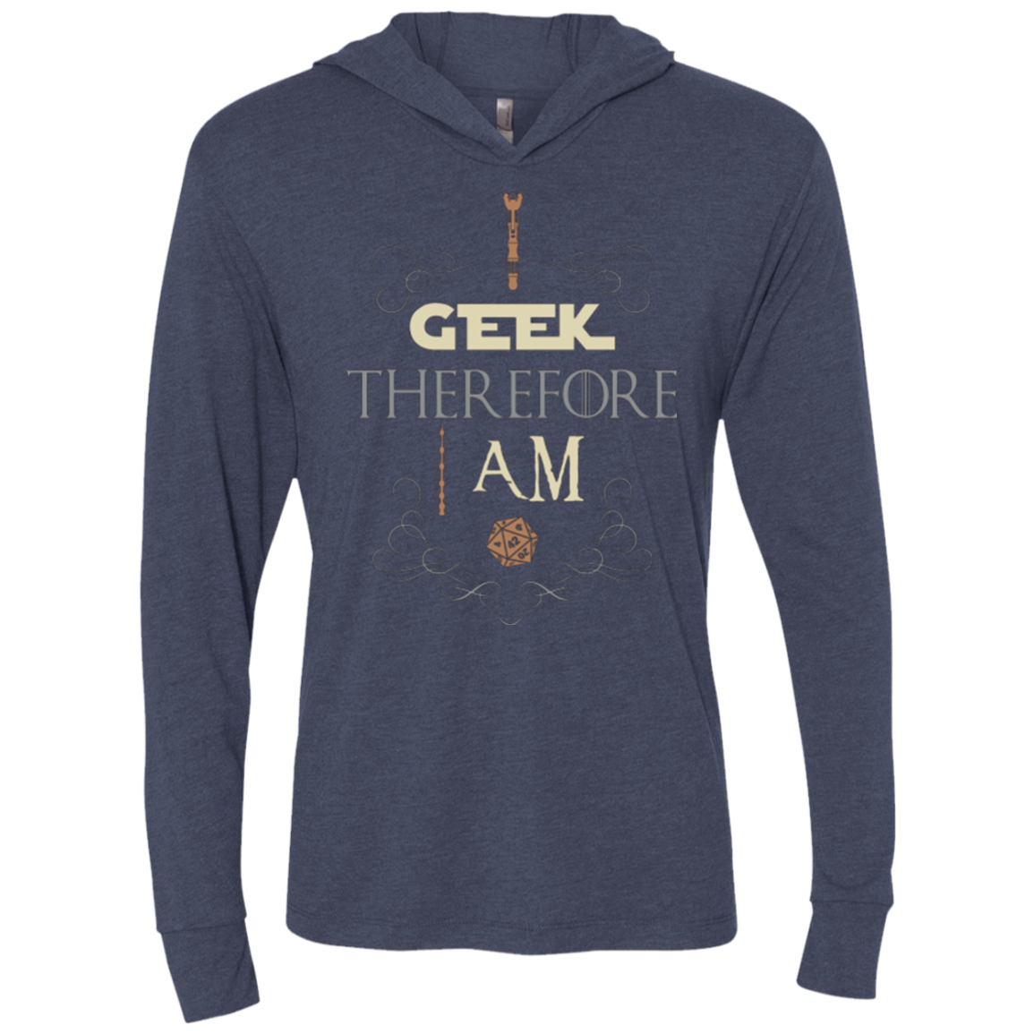I GEEK (1) Triblend Long Sleeve Hoodie Tee