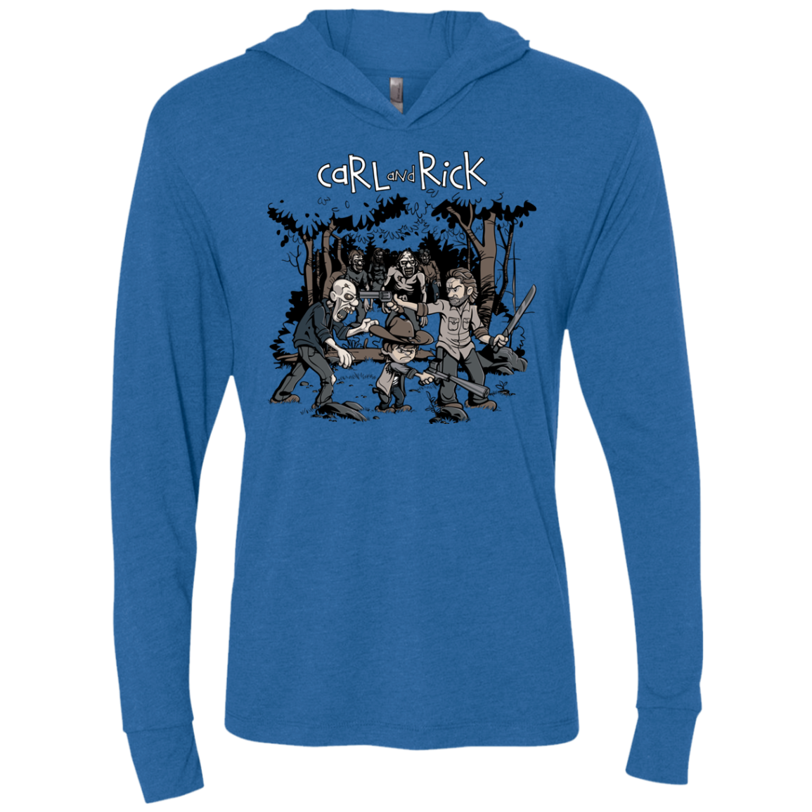 Carl & Rick Triblend Long Sleeve Hoodie Tee