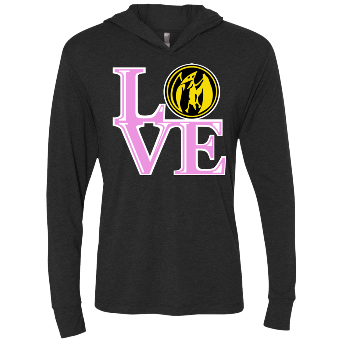 Pink Ranger LOVE Triblend Long Sleeve Hoodie Tee