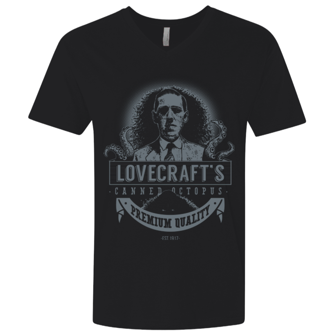 Lovecraft Canned Octopus Men's Premium V-Neck