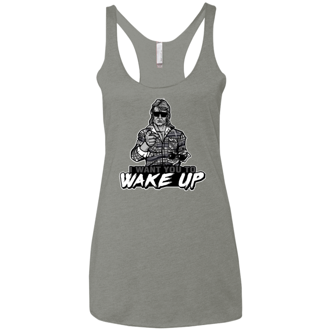 Wake Up Women's Triblend Racerback Tank