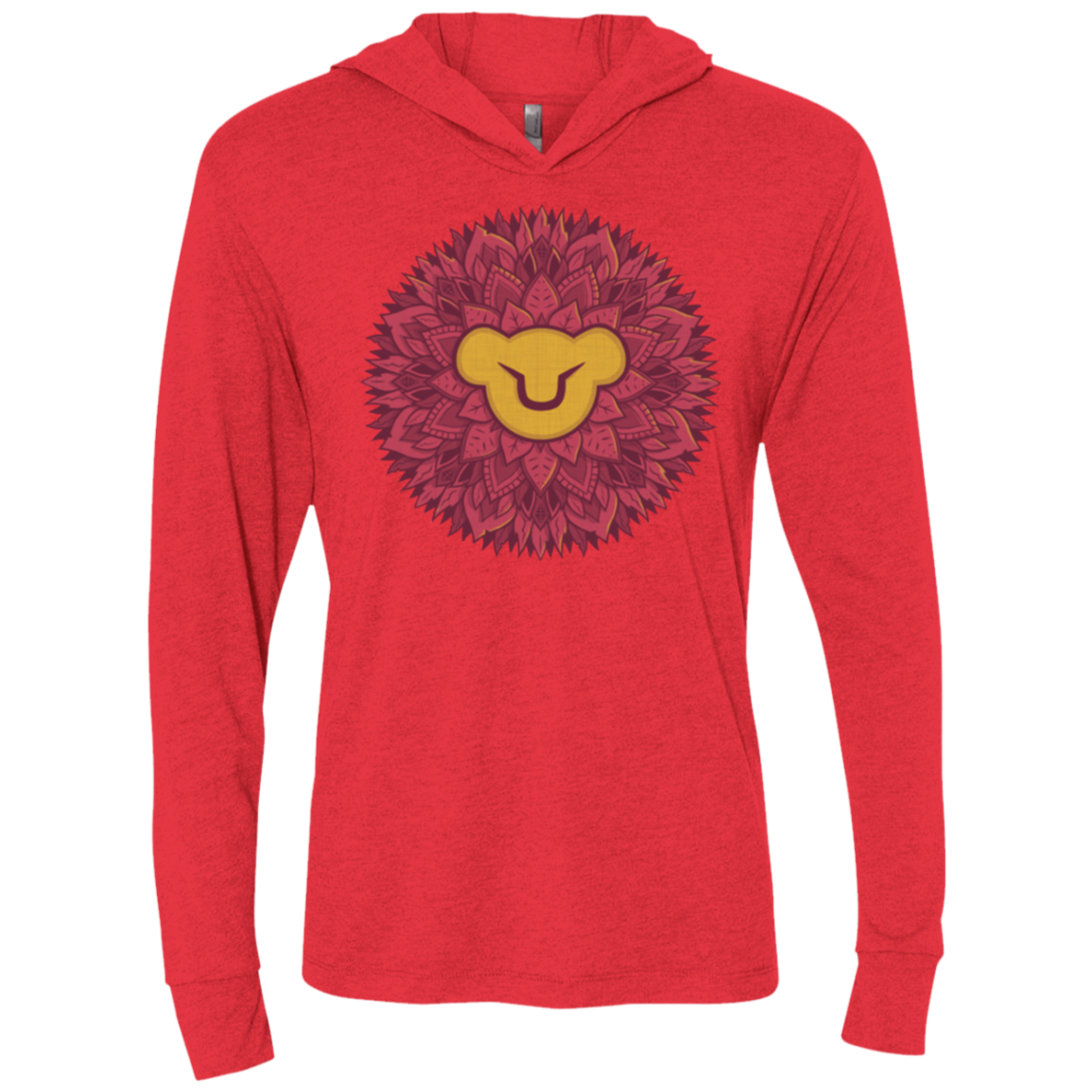 Leaf Mane Mandala Triblend Long Sleeve Hoodie Tee