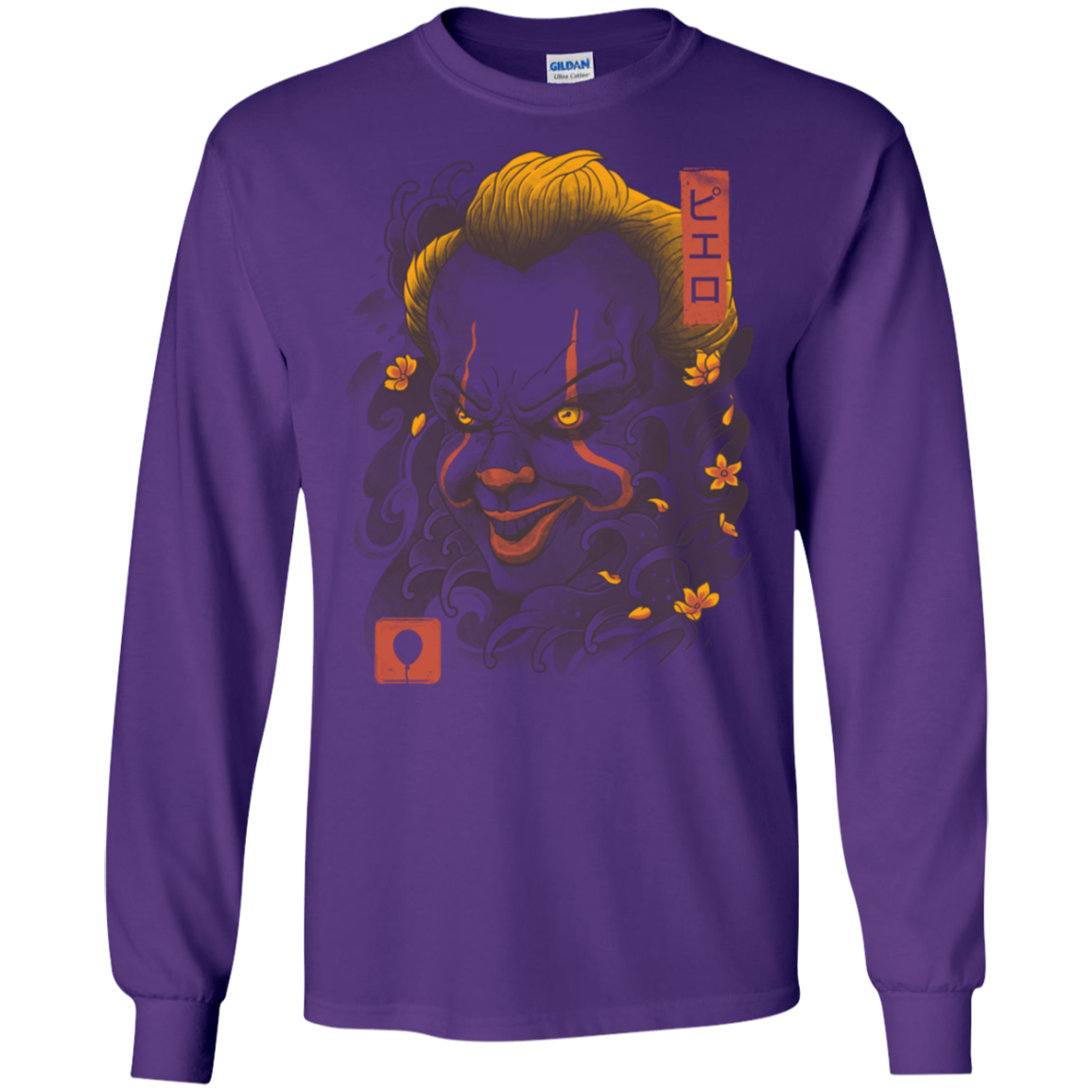 Oni Clown Mask Men's Long Sleeve T-Shirt