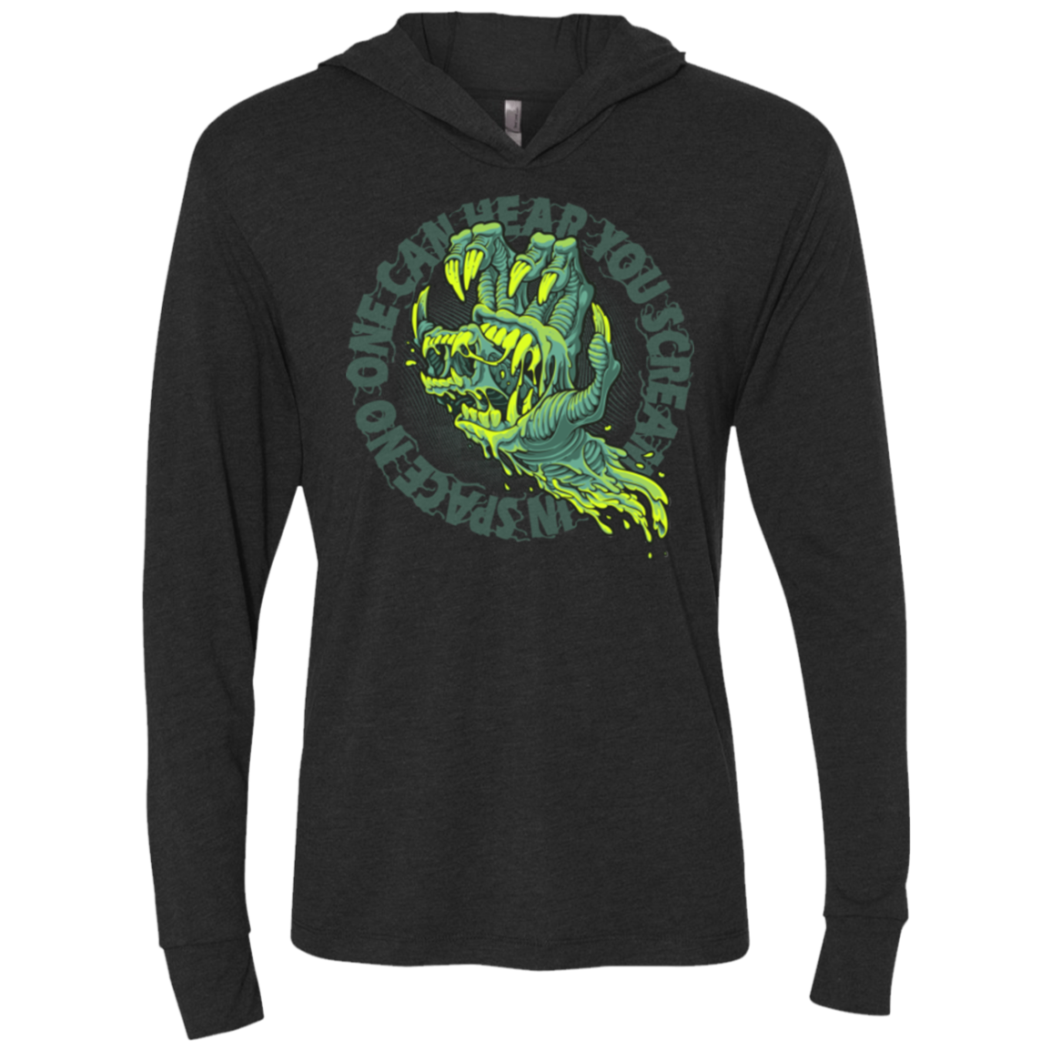 The Hand That Feeds Triblend Long Sleeve Hoodie Tee