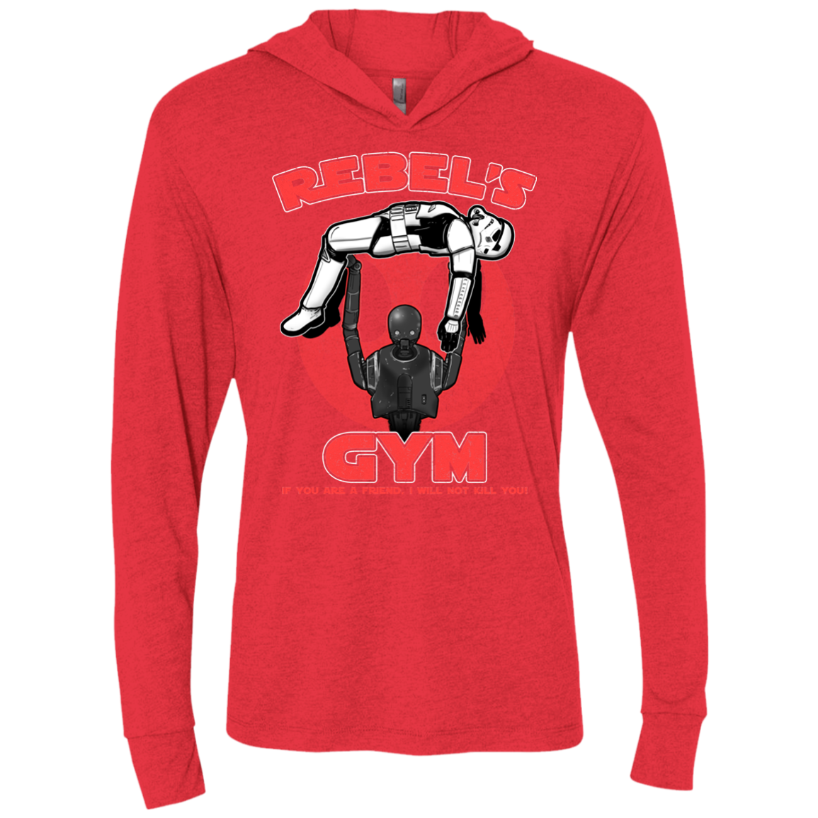 Rebel's Gym Triblend Long Sleeve Hoodie Tee