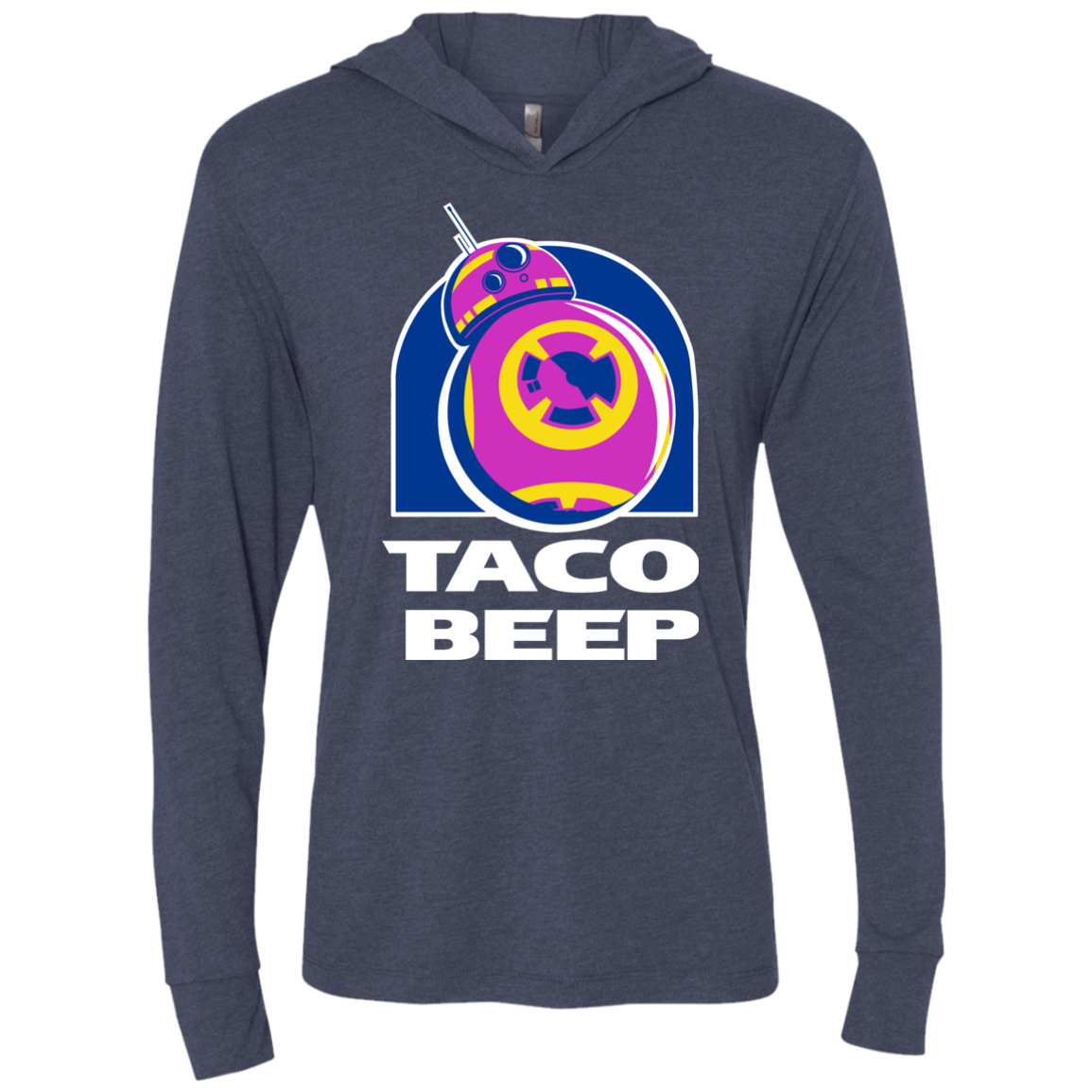 Taco Beep Triblend Long Sleeve Hoodie Tee