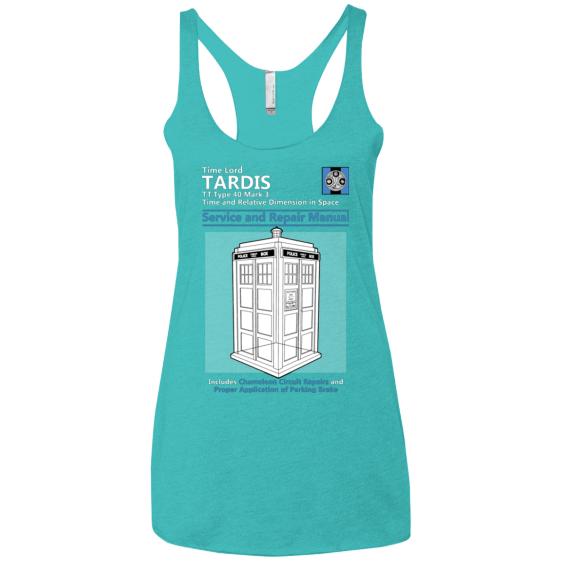 TARDIS SERVICE AND REPAIR MANUAL Women's Triblend Racerback Tank