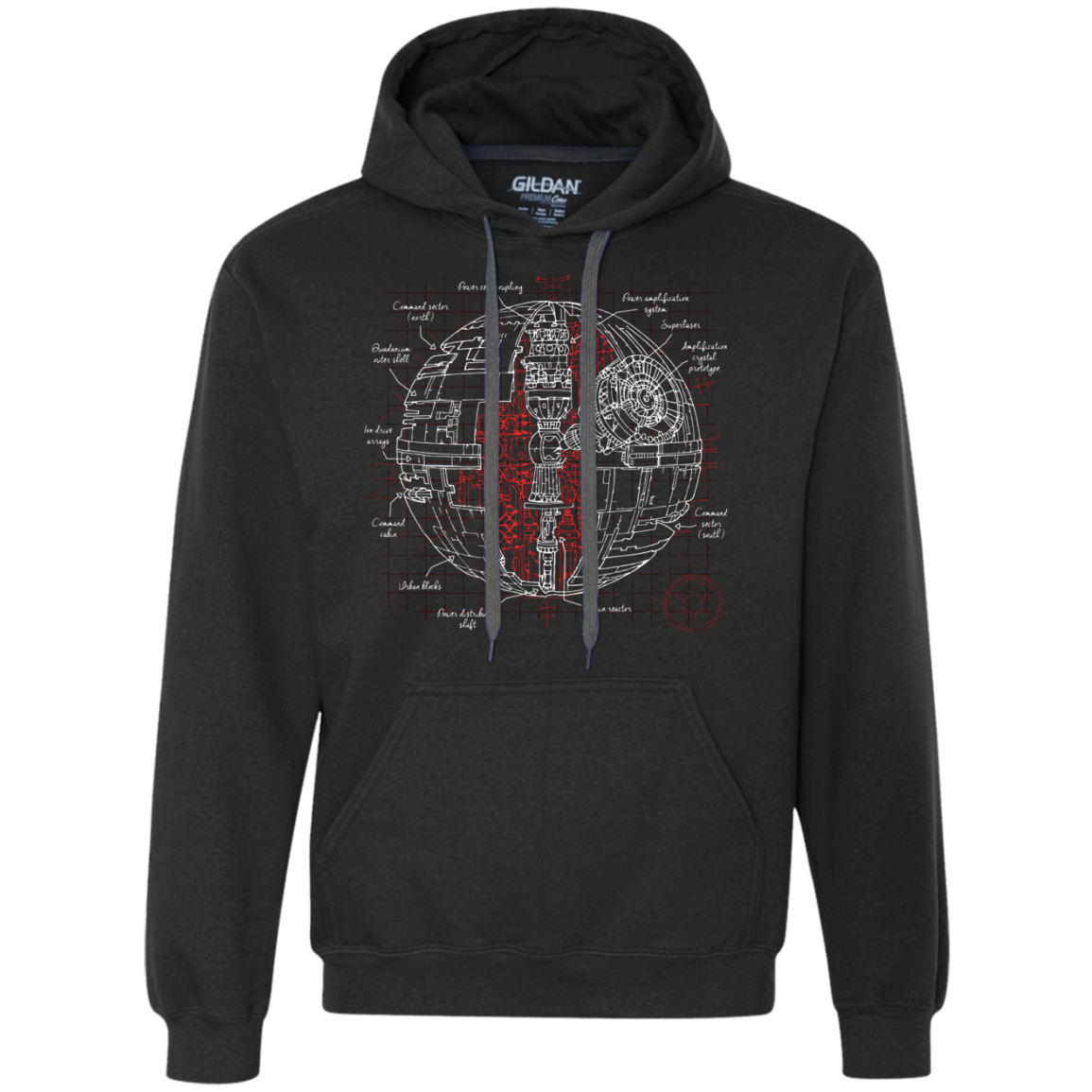 Death Star Plan Premium Fleece Hoodie