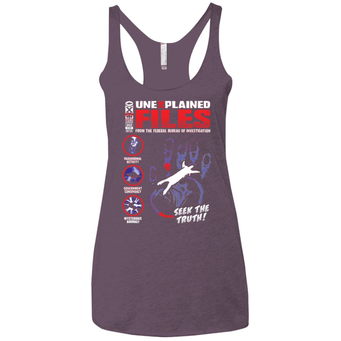 Unexplained Files Women's Triblend Racerback Tank