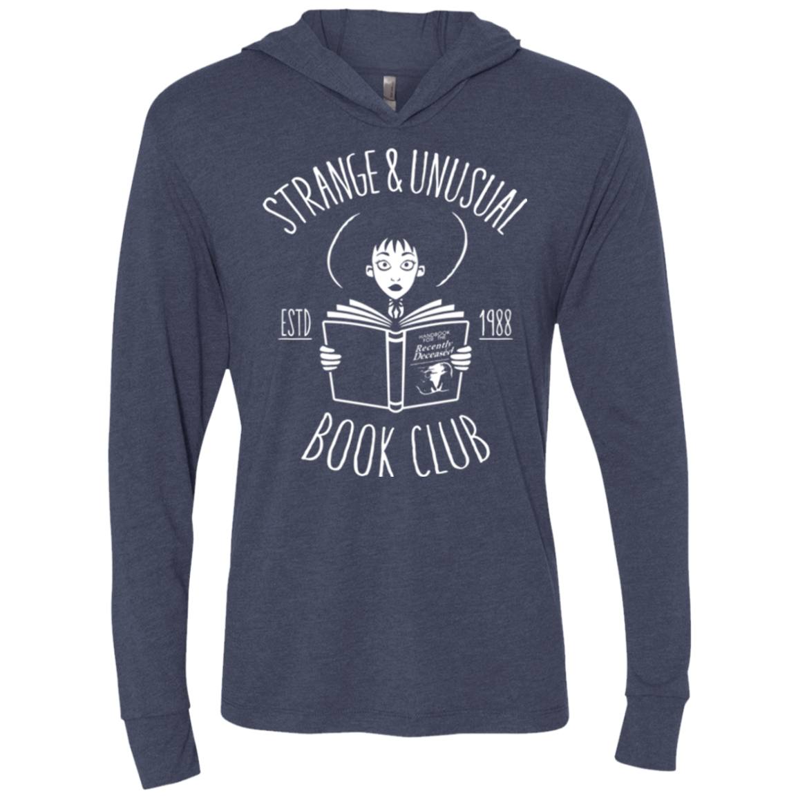Unusual Book Club Triblend Long Sleeve Hoodie Tee