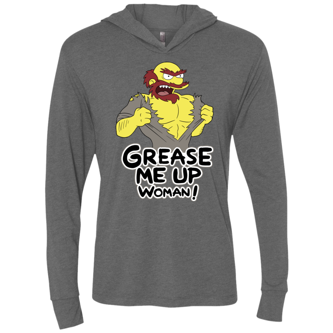 Grease Me Up Triblend Long Sleeve Hoodie Tee