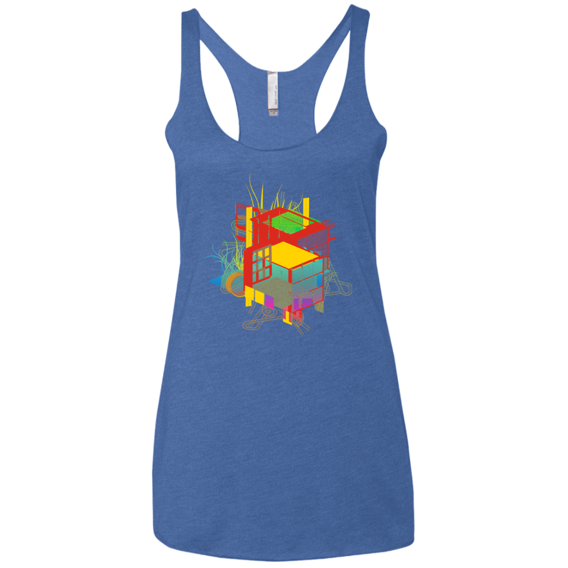 Rubik's Building Women's Triblend Racerback Tank