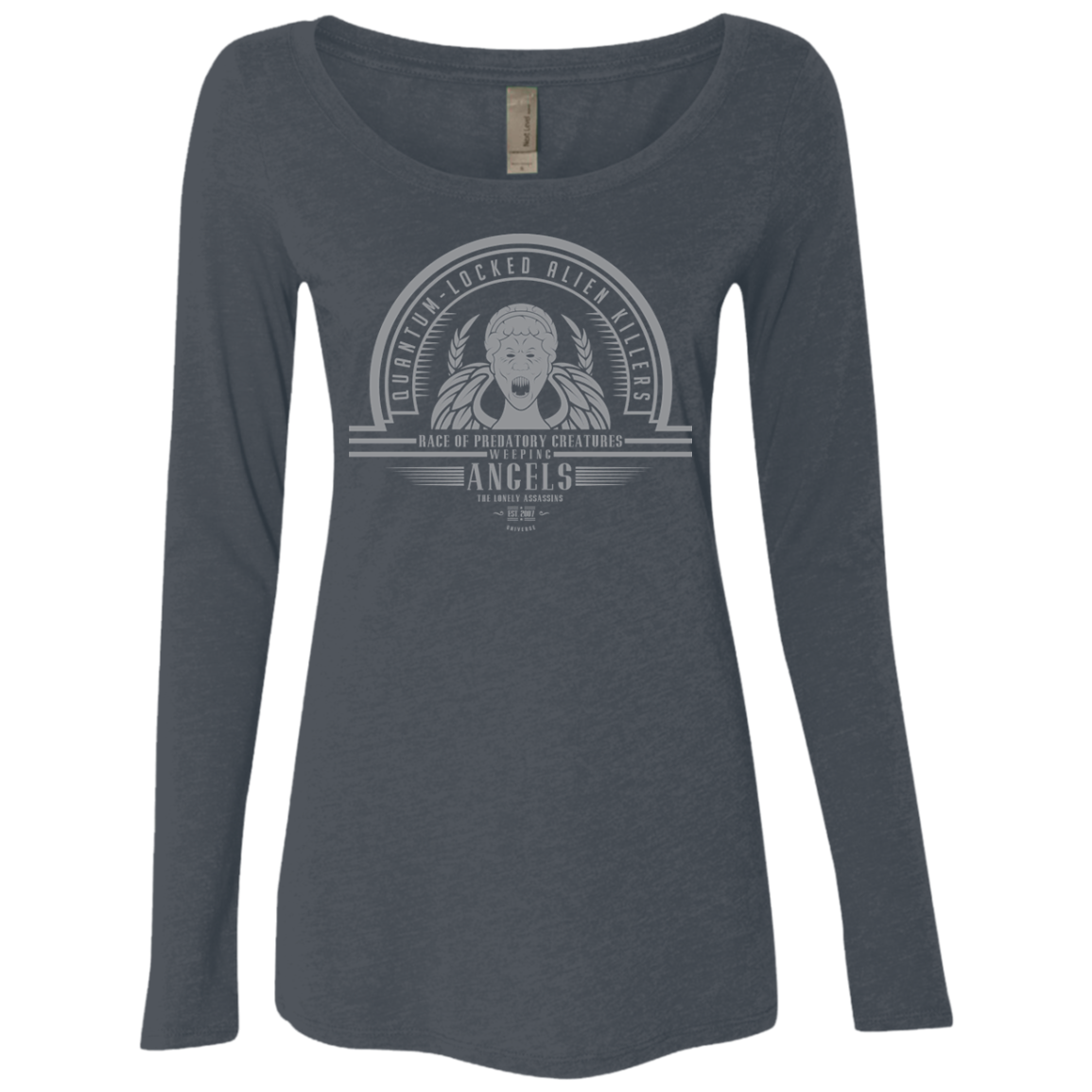Who Villains Weeping Angels Women's Triblend Long Sleeve Shirt