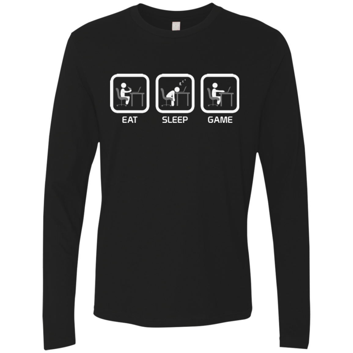 Eat Sleep Game PC Men's Premium Long Sleeve