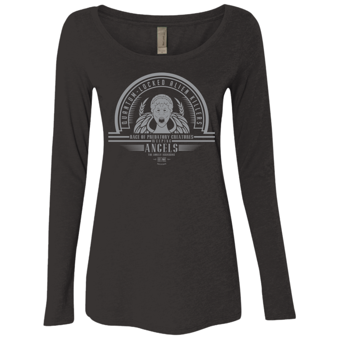 Who Villains Weeping Angels Women's Triblend Long Sleeve Shirt