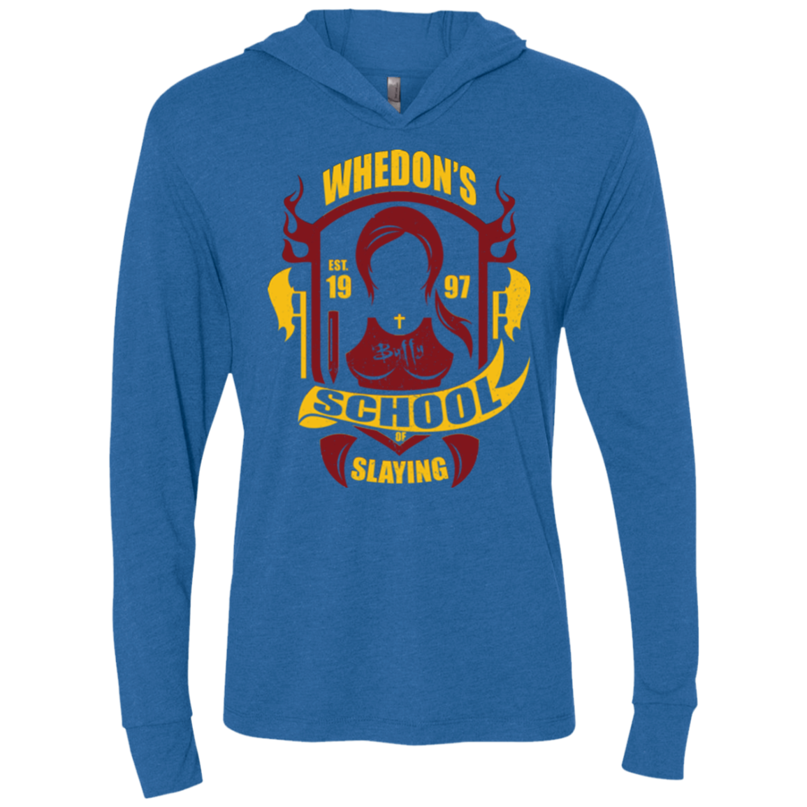 School of Slaying Triblend Long Sleeve Hoodie Tee