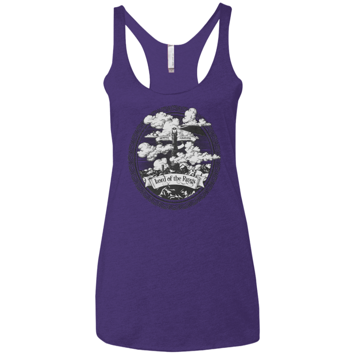 Vintage Mordor Tower Women's Triblend Racerback Tank