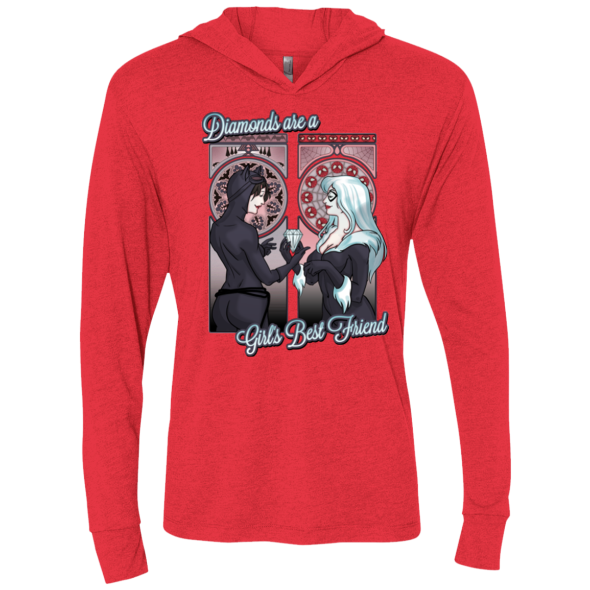 Diamonds are a Girl's Best Friend Triblend Long Sleeve Hoodie Tee