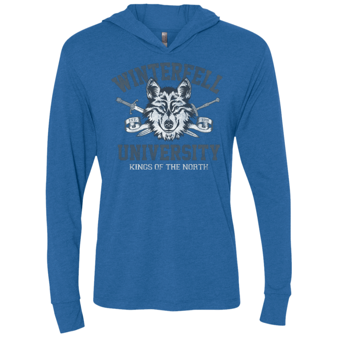 Winterfell U Triblend Long Sleeve Hoodie Tee