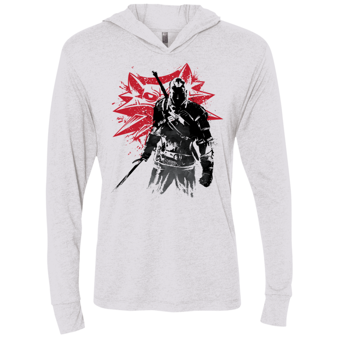 The Witcher Sumie Triblend Long Sleeve Hoodie Tee