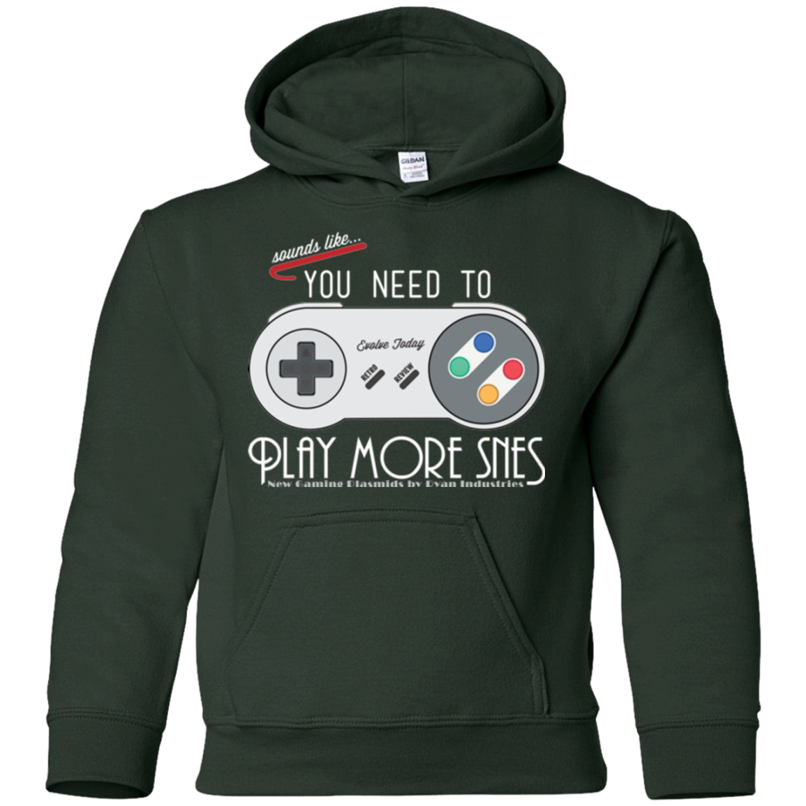 Evolve Today! Play More SNES Youth Hoodie