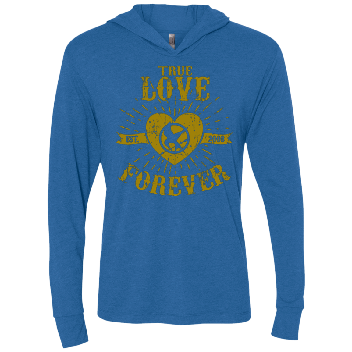 True Love Forever Games Triblend Long Sleeve Hoodie Tee