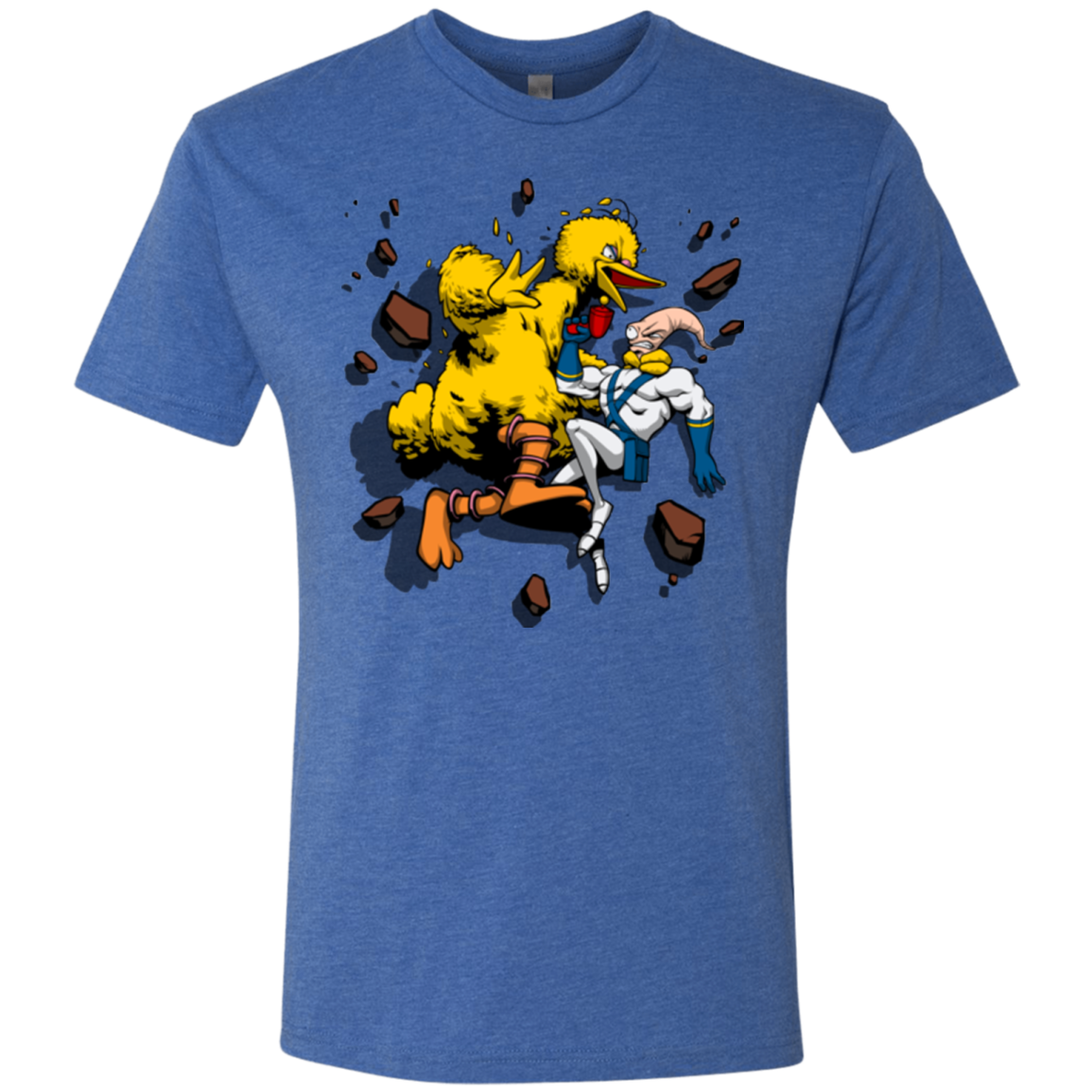 Big Bird and Worm Men's Triblend T-Shirt