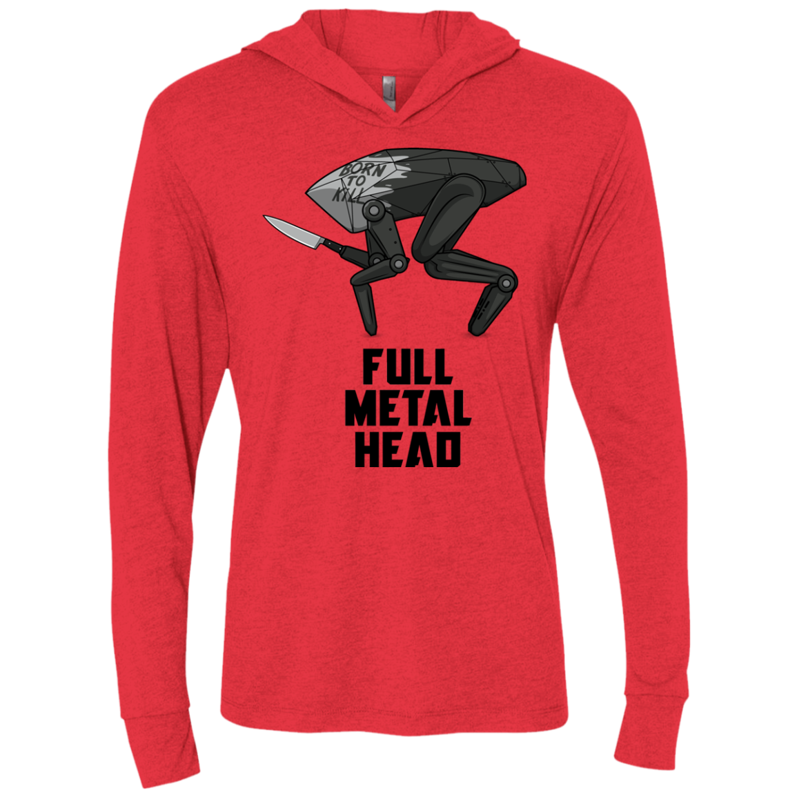 Full Metal Head Triblend Long Sleeve Hoodie Tee
