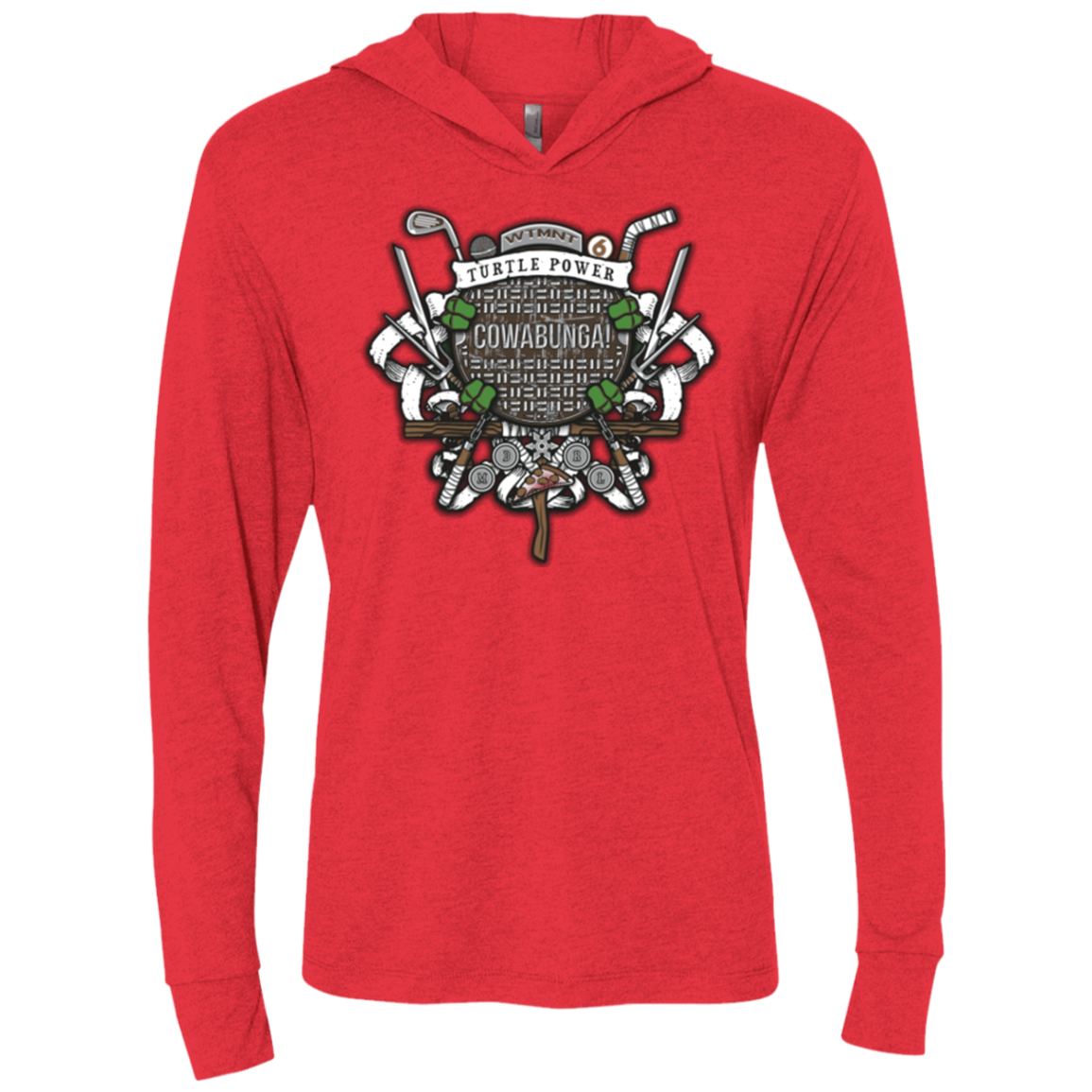 Turtle Power! Triblend Long Sleeve Hoodie Tee