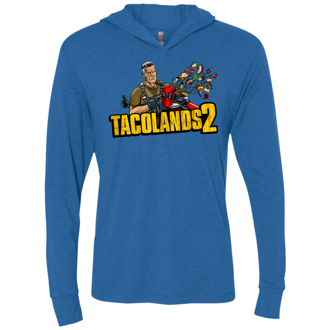 TACOLANDS 2 Triblend Long Sleeve Hoodie Tee