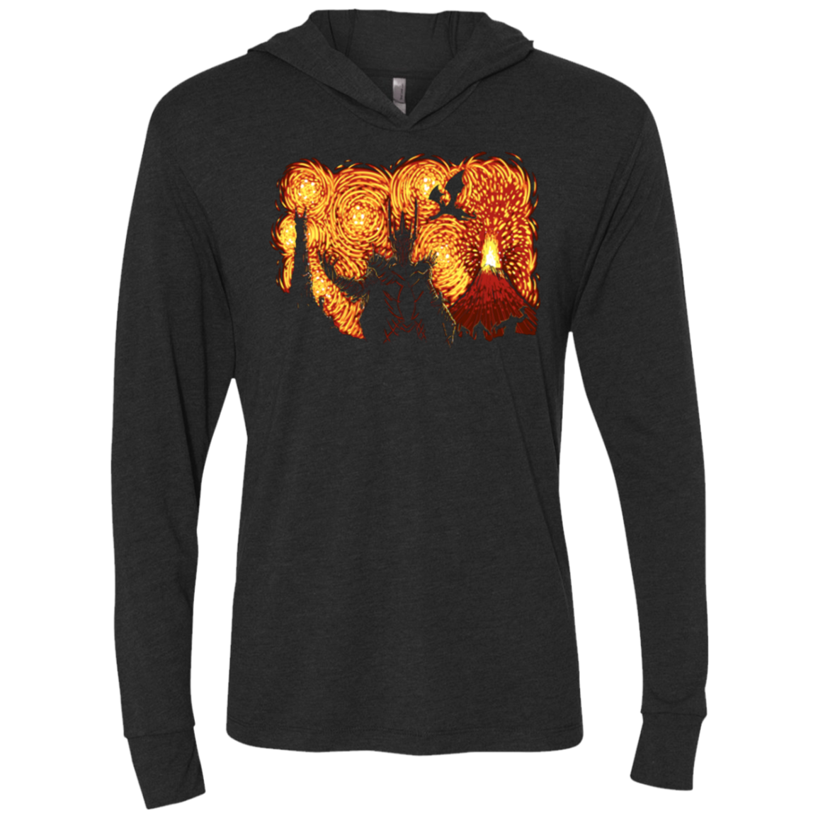 Starry Middle Earth Triblend Long Sleeve Hoodie Tee