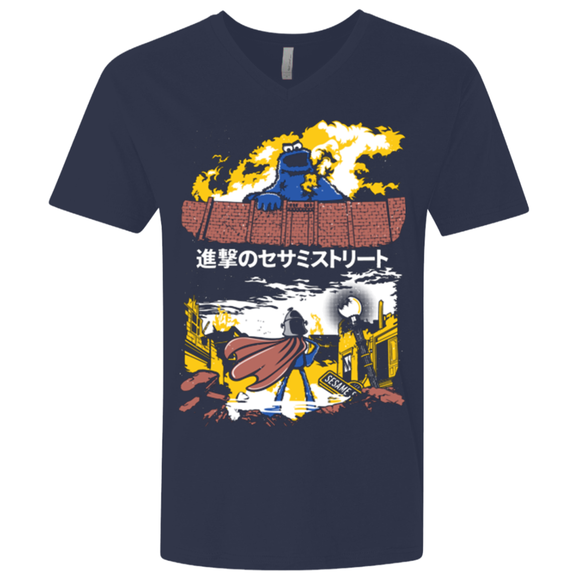 Attack on Sesame Street Men's Premium V-Neck