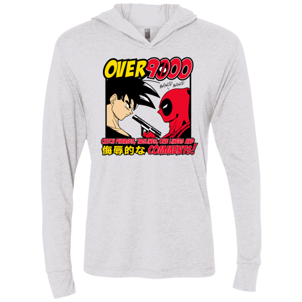 Over 9000 Triblend Long Sleeve Hoodie Tee