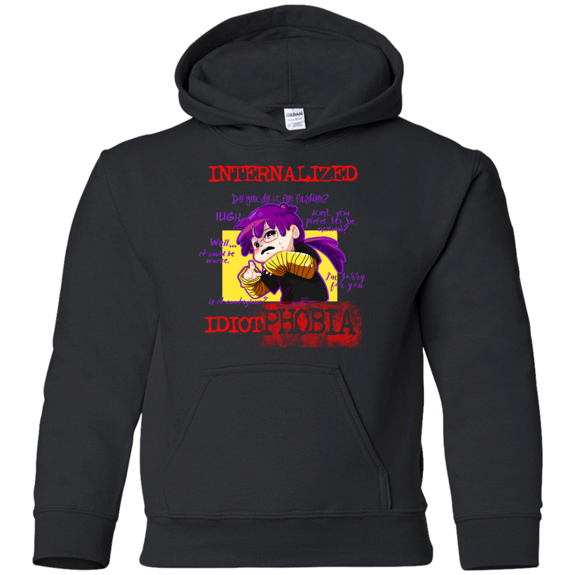 Idiot phobia Youth Hoodie