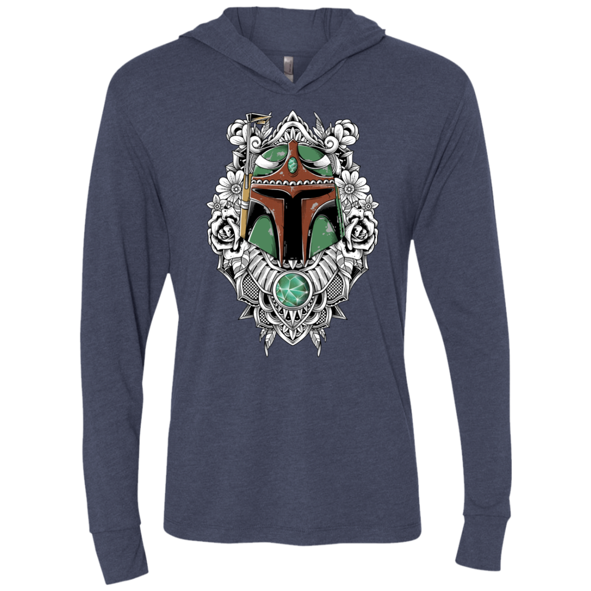 Mandalorian Warrior Triblend Long Sleeve Hoodie Tee