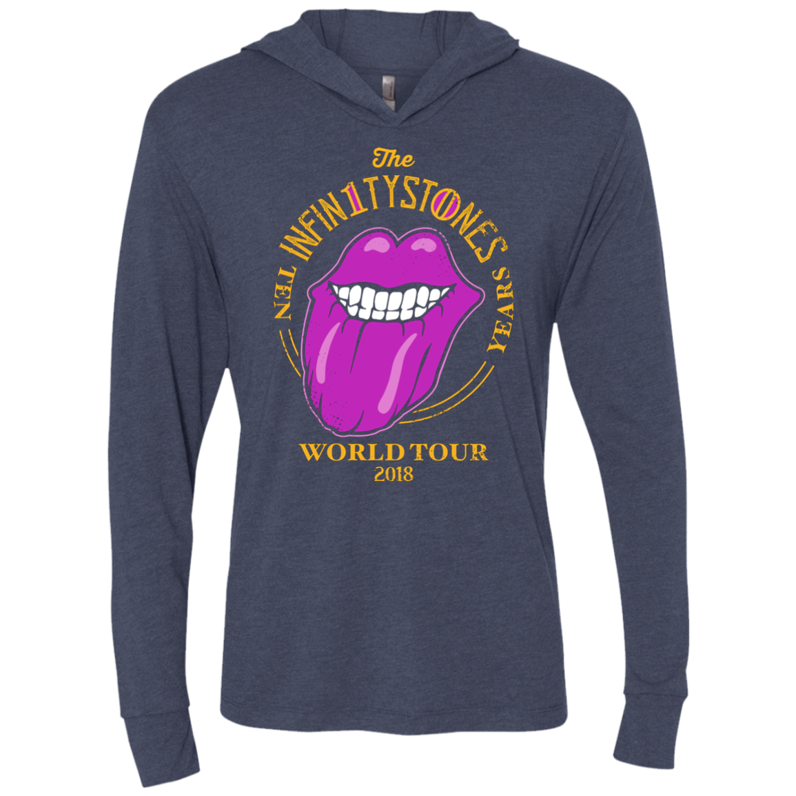 Stones World Tour Triblend Long Sleeve Hoodie Tee
