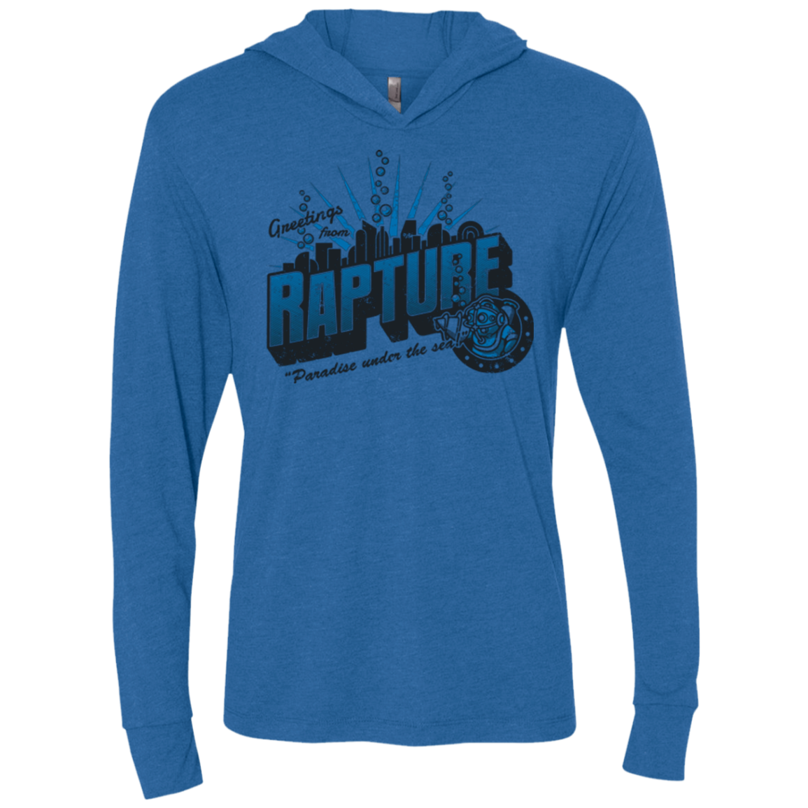 Greetings from Rapture Triblend Long Sleeve Hoodie Tee