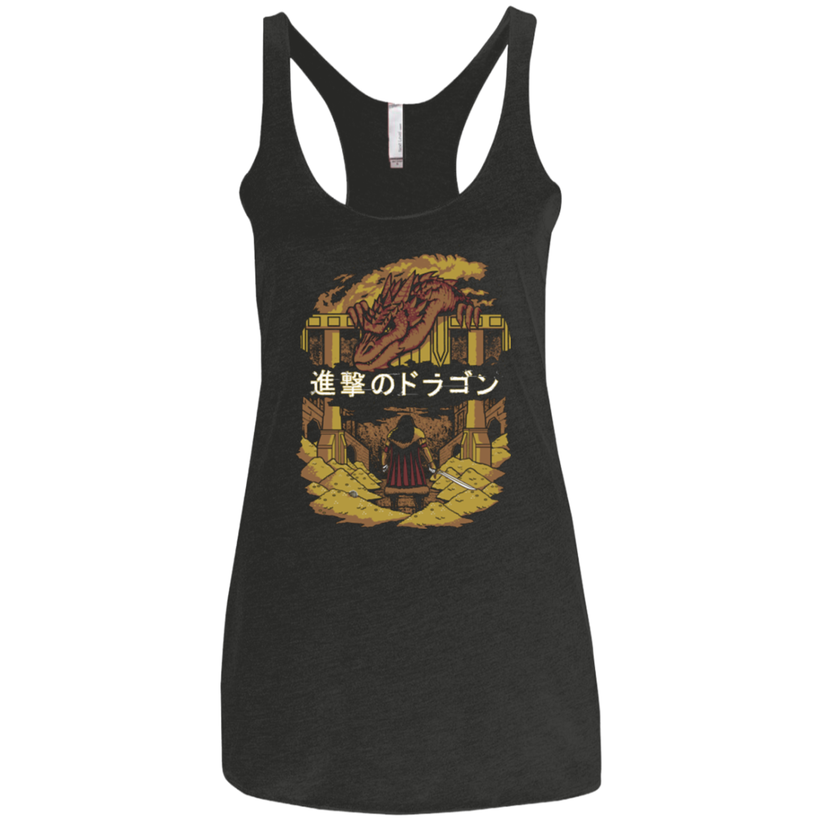 Attack on Dragon Women's Triblend Racerback Tank