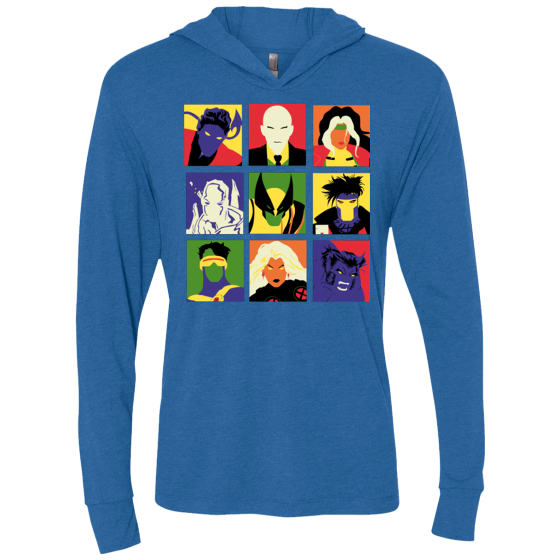 X pop Triblend Long Sleeve Hoodie Tee